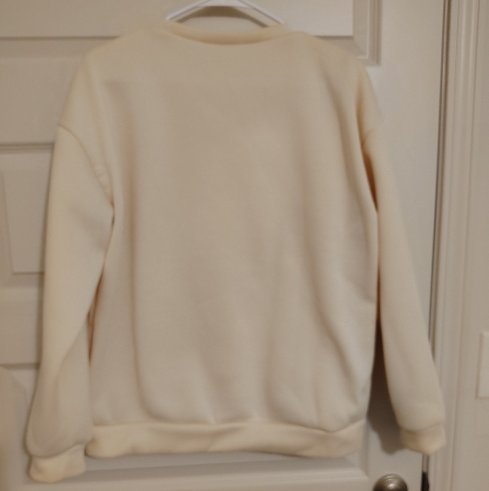 Cream Halloween Graphic Sweatshirt Fits Like XL NO SIZE TAG - Picture 2 of 3